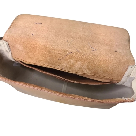 Madewell Abroad Classic Tan And Cream Thick Leather Shoulder/ Crossbody Bag - Picture 8 of 10